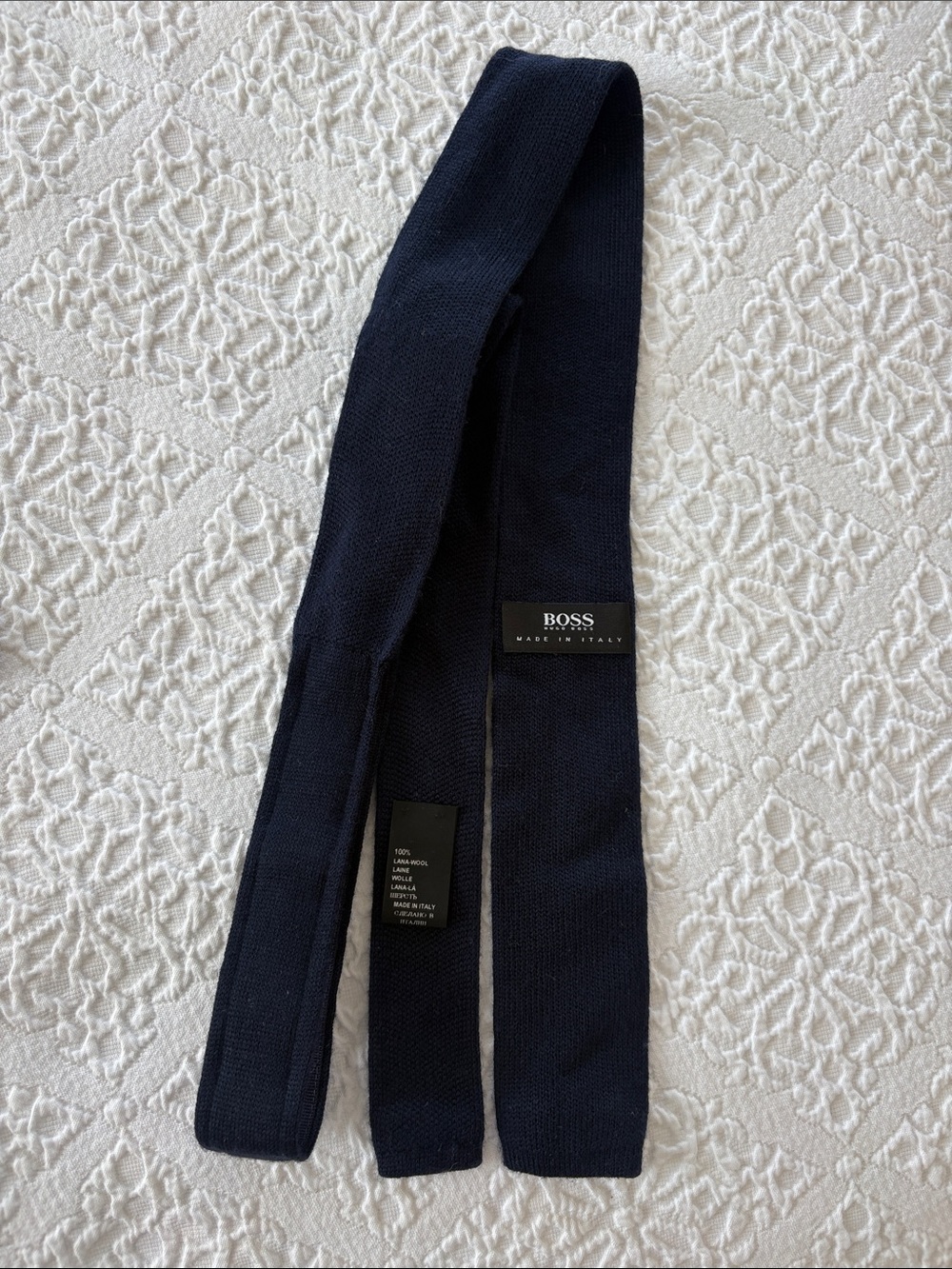 BOSS Dark Navy Knit Tie